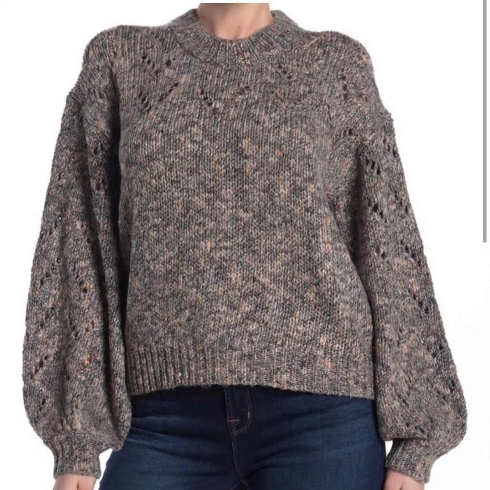Madewell Pointelle Large Bubble sleeve sweater